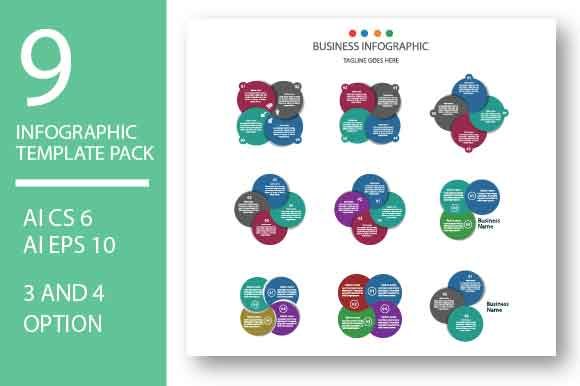 9 Infographic Options: Editable AI & EPS Pack