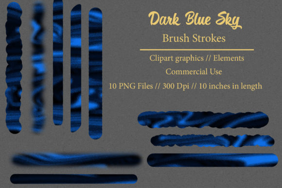 Elevating Design Projects with Dark Blue Sky Foil Brush Strokes