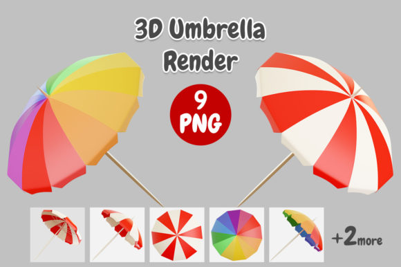 Elevating Your Visuals with a High-Resolution Beach Summer Umbrella 3D Render