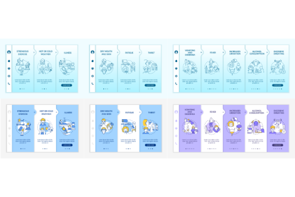 Evaluating the Dehydration Causes Templates Bundle for Health Education and App Onboarding