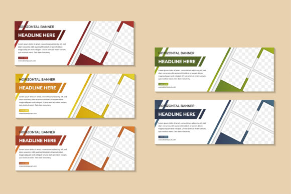 Horizontal Banner Square Photo Templates for Modern Digital Marketing