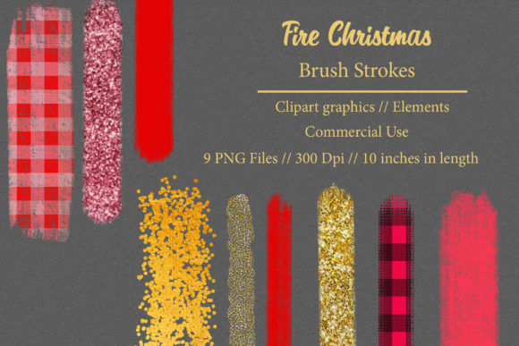 Igniting Holiday Designs with Fire Christmas Brush Strokes