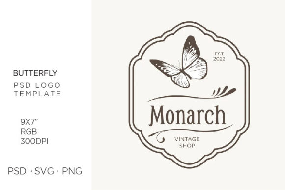 Romantic Butterfly PSD DIY Logo